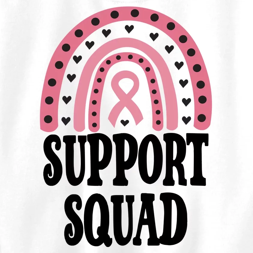 Breast Cancer Support Squad Rainbow Ribbon Kids Sweatshirt