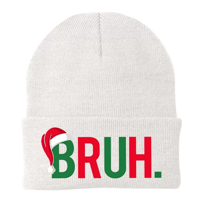 Bruh Christmas Sarcastic Holiday Season Knit Cap Winter Beanie