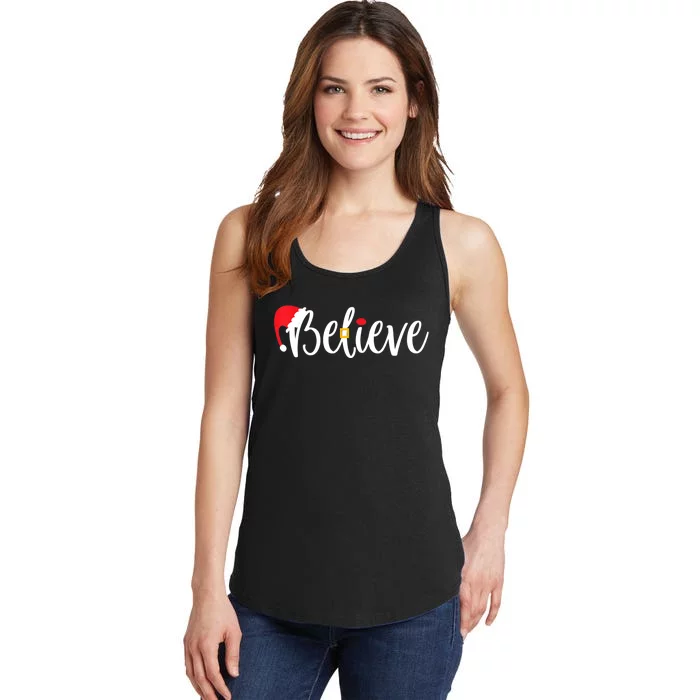 Believe Christmas Shirt Believe Santa TShirt Ladies Essential Tank