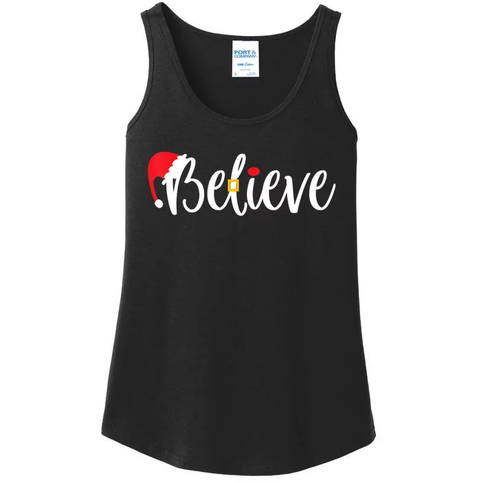 Believe Christmas Shirt Believe Santa TShirt Ladies Essential Tank