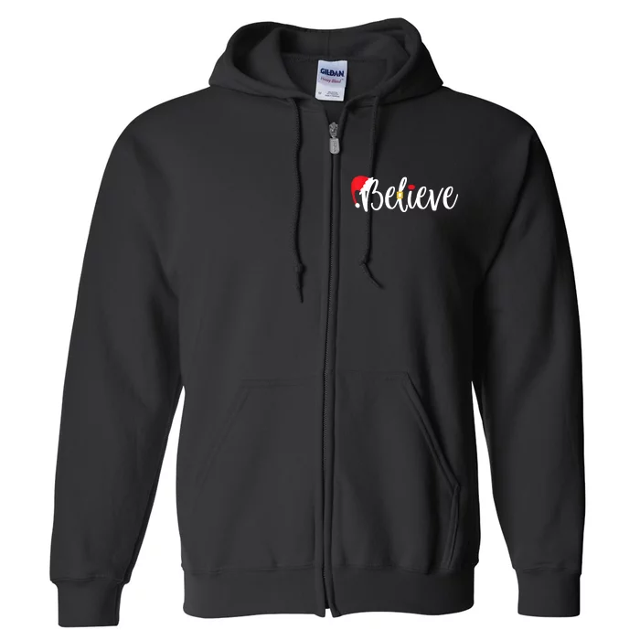 Believe Christmas Shirt Believe Santa TShirt Full Zip Hoodie