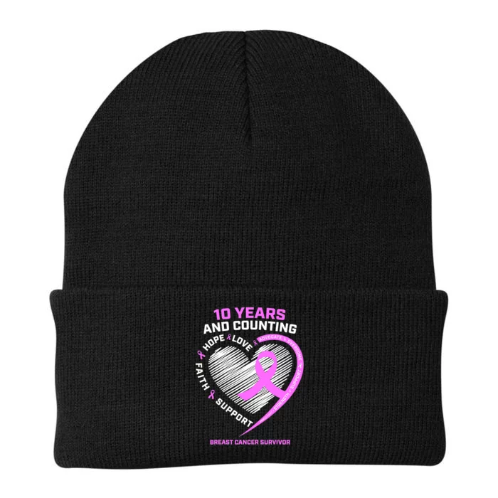 Breast Cancer Survivor 10 Year For Women Cancer Knit Cap Winter Beanie