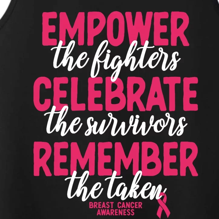 Breast Cancer Support Pink Ribbon Breast Cancer Awareness Performance Tank