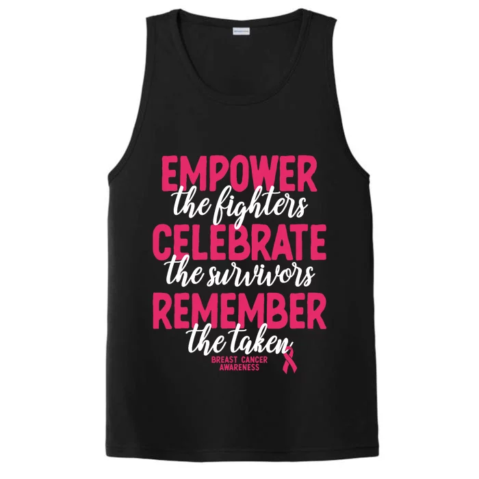 Breast Cancer Support Pink Ribbon Breast Cancer Awareness Performance Tank