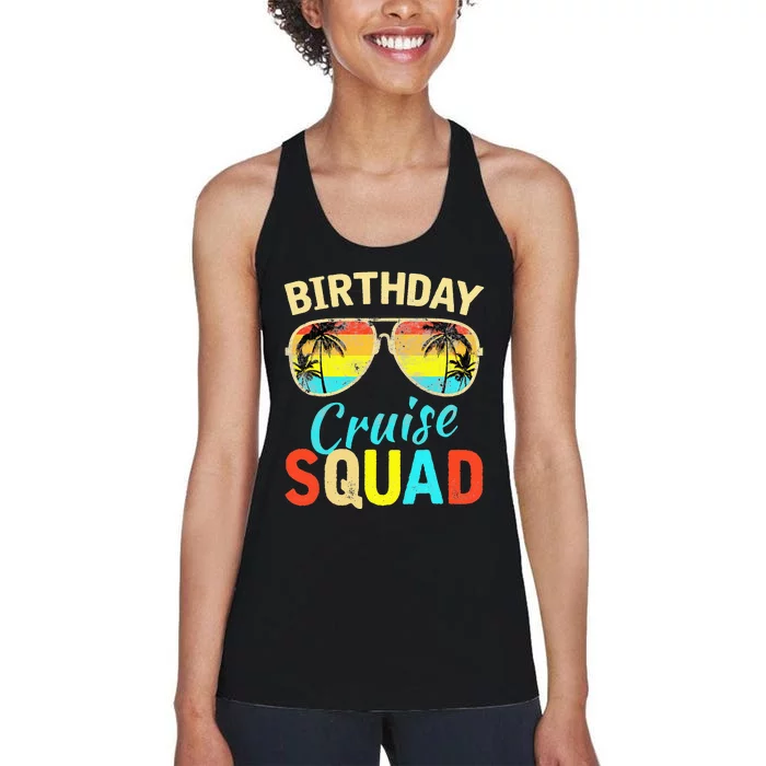 Birthday Cruise Squad Cruising Vacation Funny Birthday Women's Racerback Tank