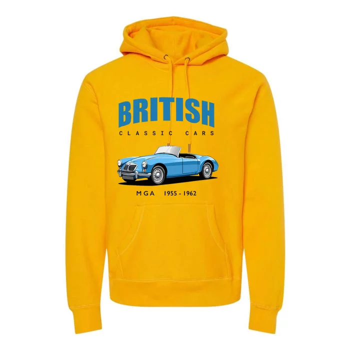 British Classic Sports Cars Mg Mga Premium Hoodie