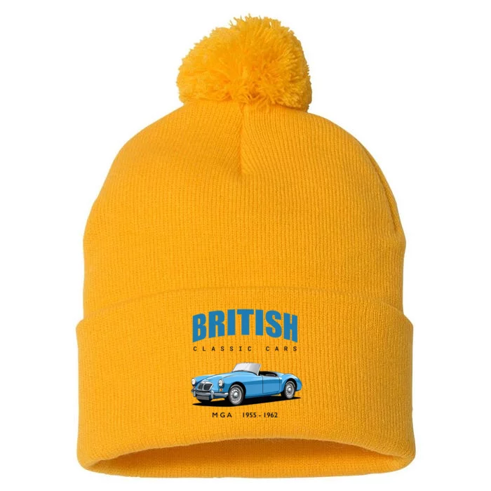 British Classic Sports Cars Mg Mga Pom Pom 12in Knit Beanie