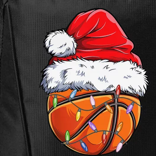 Basketball Christmas Santa Hat Funny Basketball Xmas City Backpack