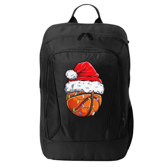 Basketball Christmas Santa Hat Funny Basketball Xmas City Backpack