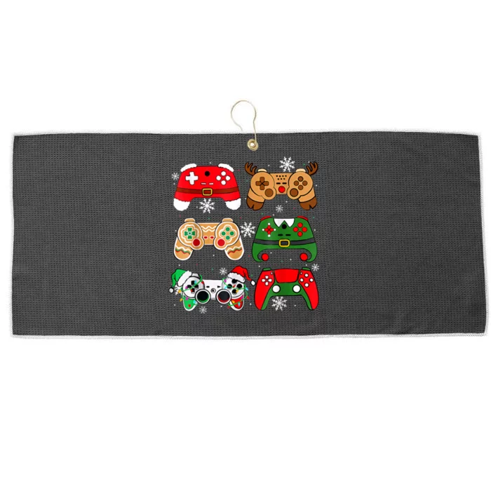 Boy Christmas Santa Elf Gaming Controllers Gamer Xmas Large Microfiber Waffle Golf Towel