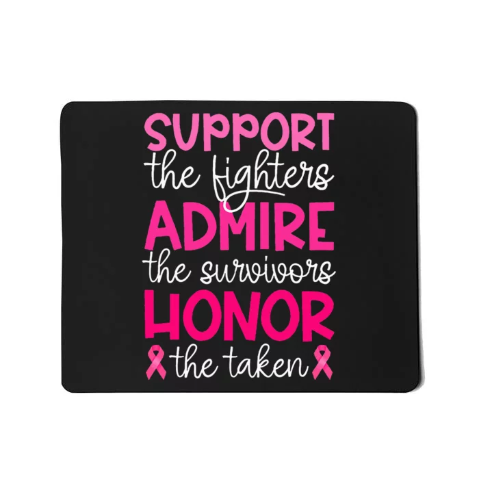 Breast Cancer Support Admire Honor Breast Cancer Awareness Mousepad