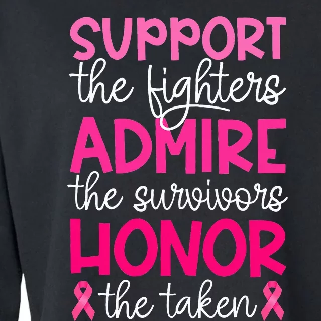 Breast Cancer Support Admire Honor Breast Cancer Awareness Cropped Pullover Crew