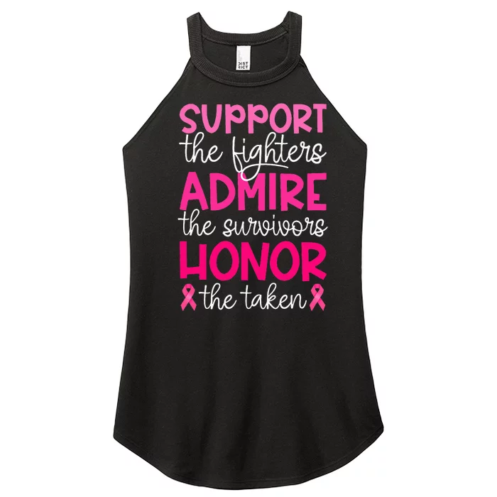 Breast Cancer Support Admire Honor Breast Cancer Awareness Women’s Perfect Tri Rocker Tank