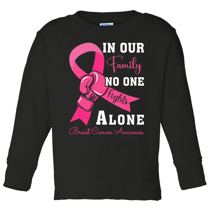 Breast Cancer Support Family Women Breast Cancer Awareness Toddler Long Sleeve Shirt