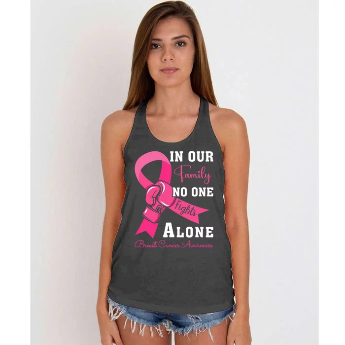 Breast Cancer Support Family Women Breast Cancer Awareness Women's Knotted Racerback Tank