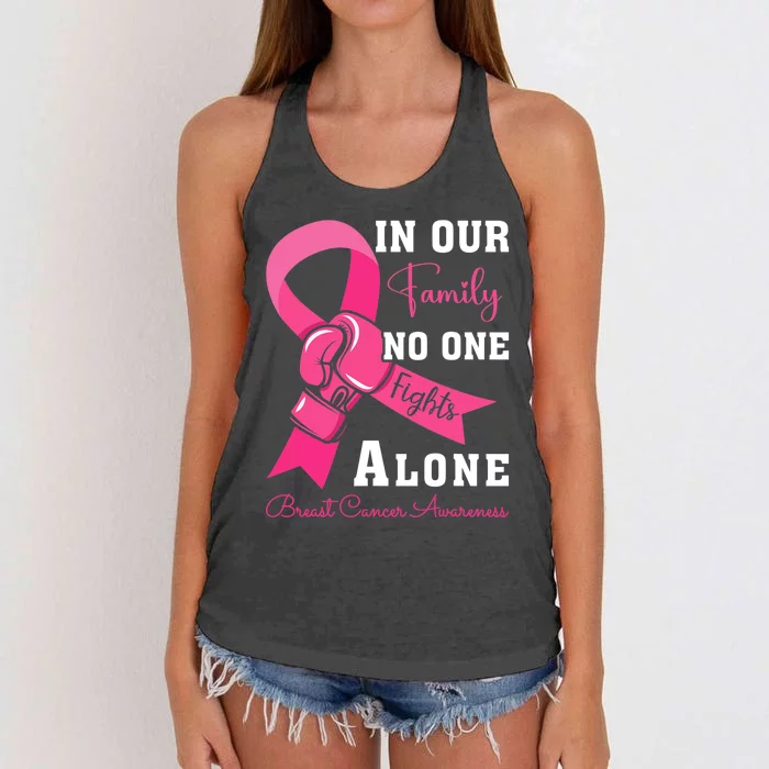 Breast Cancer Support Family Women Breast Cancer Awareness Women's Knotted Racerback Tank