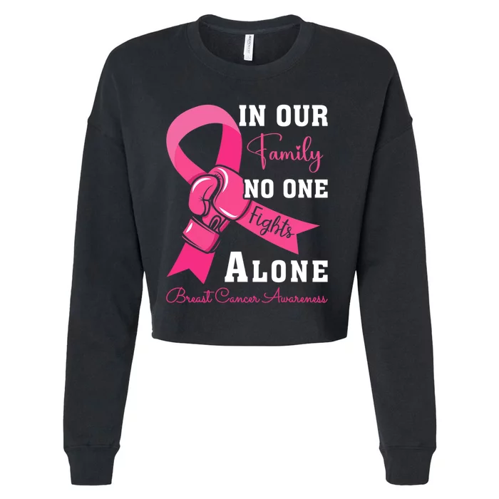 Breast Cancer Support Family Women Breast Cancer Awareness Cropped Pullover Crew