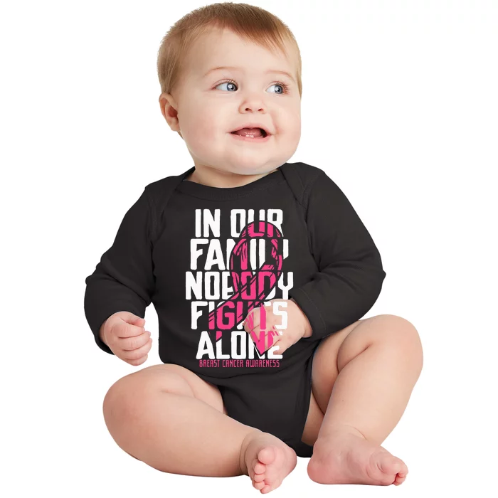 Breast Cancer Support Family Breast Cancer Awareness Baby Long Sleeve Bodysuit