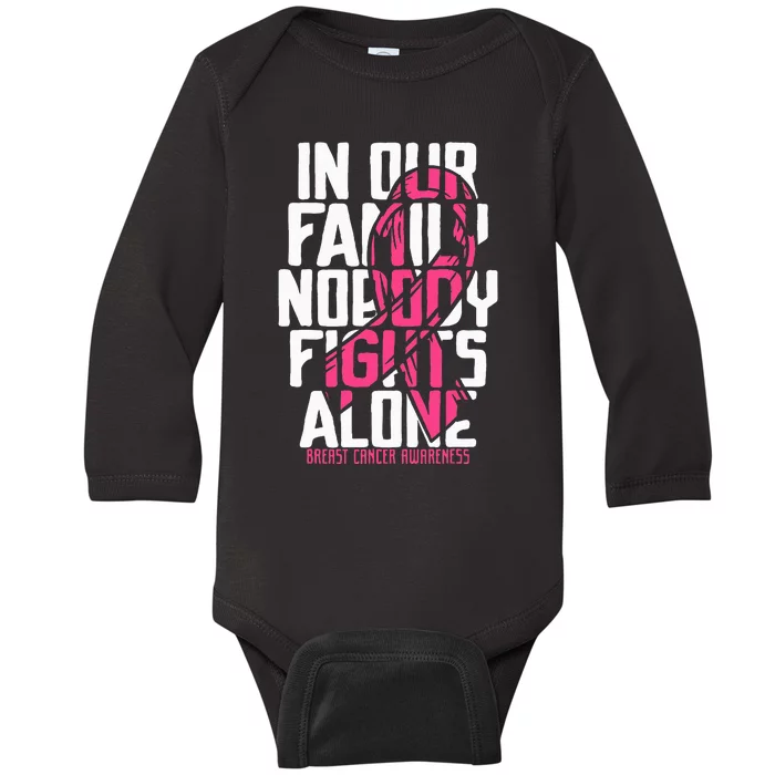 Breast Cancer Support Family Breast Cancer Awareness Baby Long Sleeve Bodysuit