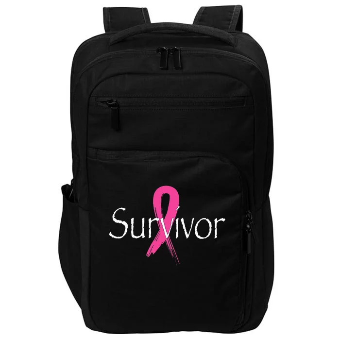 Breast Cancer Survivor Pink Ribbon Awareness Month Impact Tech Backpack