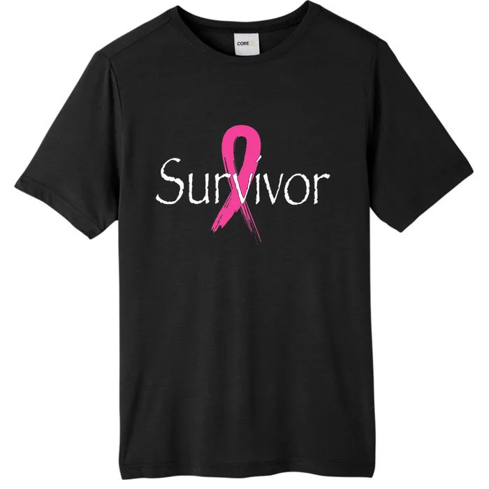 Breast Cancer Survivor Pink Ribbon Awareness Month ChromaSoft Performance T-Shirt