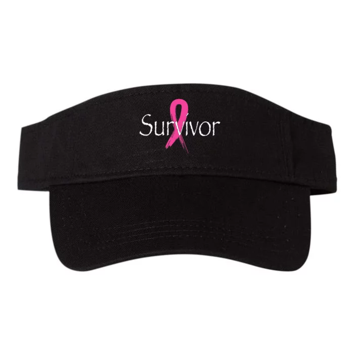 Breast Cancer Survivor Pink Ribbon Awareness Month Valucap Bio-Washed Visor