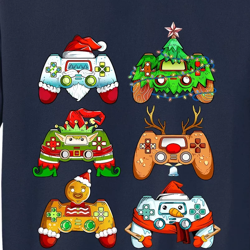 Boys Christmas Santa Elf Gaming Controllers Gamer Xmas Tall Sweatshirt