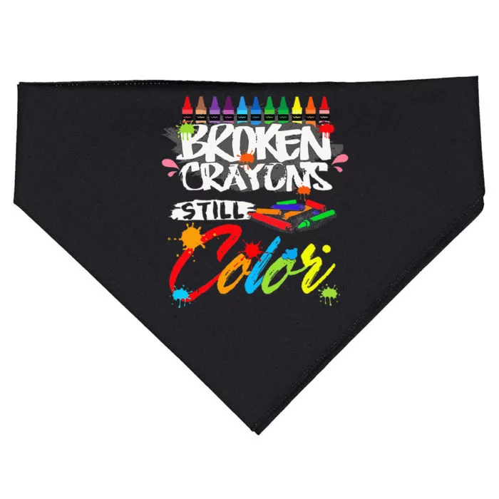 Broken Crayons Still Color Mental Health Awareness USA-Made Doggie Bandana