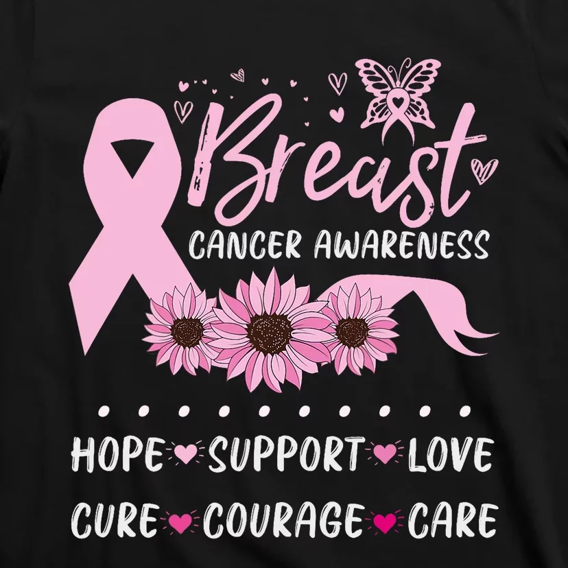 Breast Cancer Support Pink Ribbon Breast Cancer Awareness T-Shirt