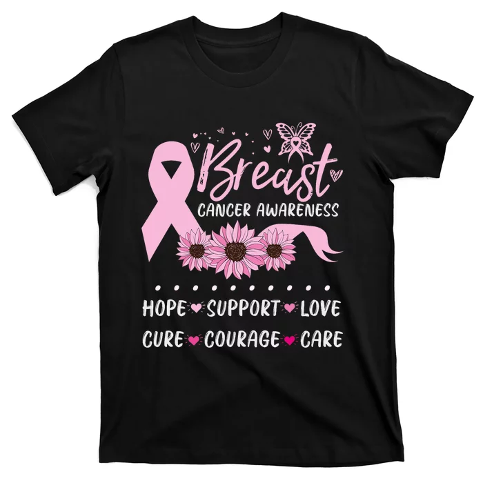 Breast Cancer Support Pink Ribbon Breast Cancer Awareness T-Shirt