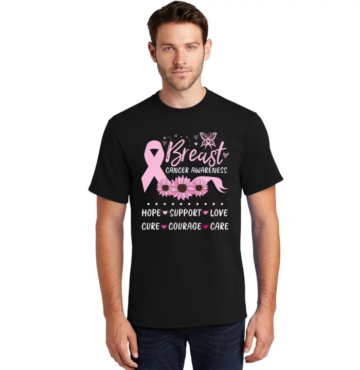 Breast Cancer Support Pink Ribbon Breast Cancer Awareness Tall T-Shirt