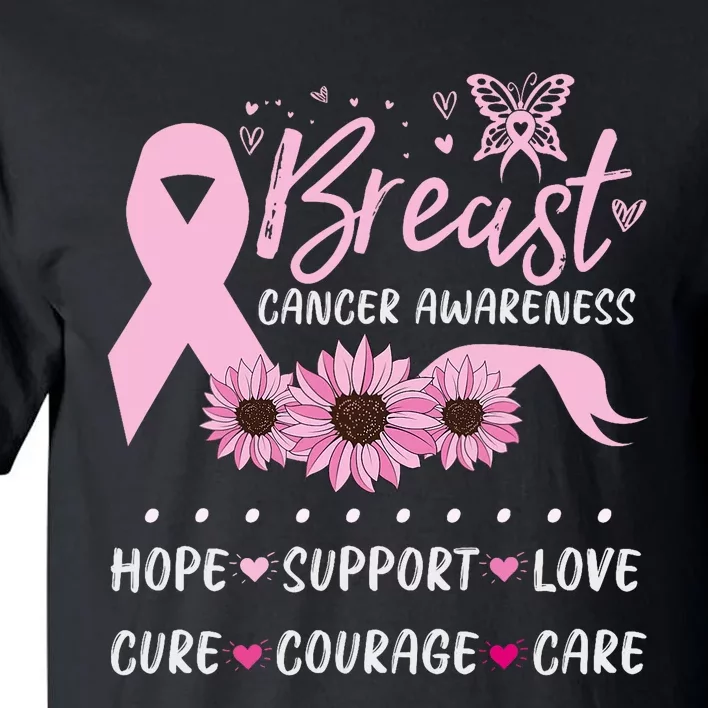 Breast Cancer Support Pink Ribbon Breast Cancer Awareness Tall T-Shirt