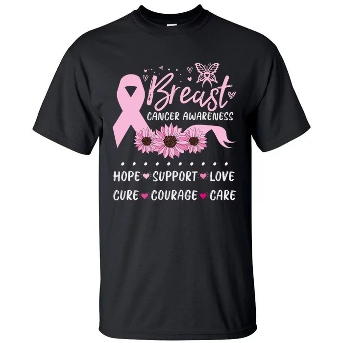 Breast Cancer Support Pink Ribbon Breast Cancer Awareness Tall T-Shirt