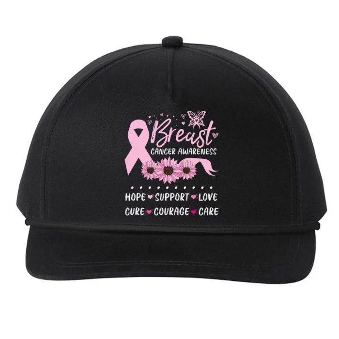 Breast Cancer Support Pink Ribbon Breast Cancer Awareness Snapback Five-Panel Rope Hat