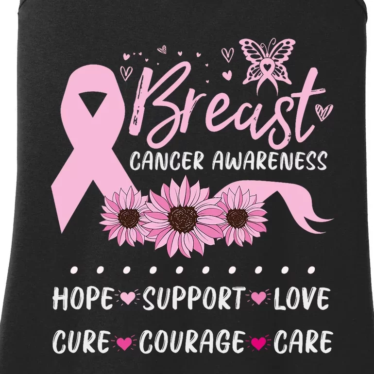 Breast Cancer Support Pink Ribbon Breast Cancer Awareness Ladies Essential Tank