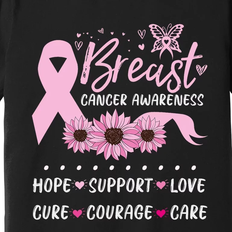 Breast Cancer Support Pink Ribbon Breast Cancer Awareness Premium T-Shirt