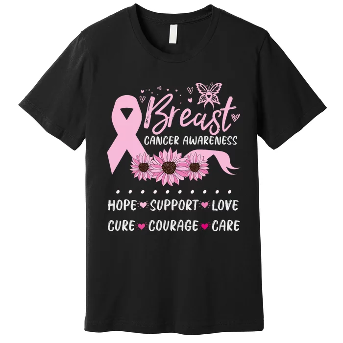 Breast Cancer Support Pink Ribbon Breast Cancer Awareness Premium T-Shirt