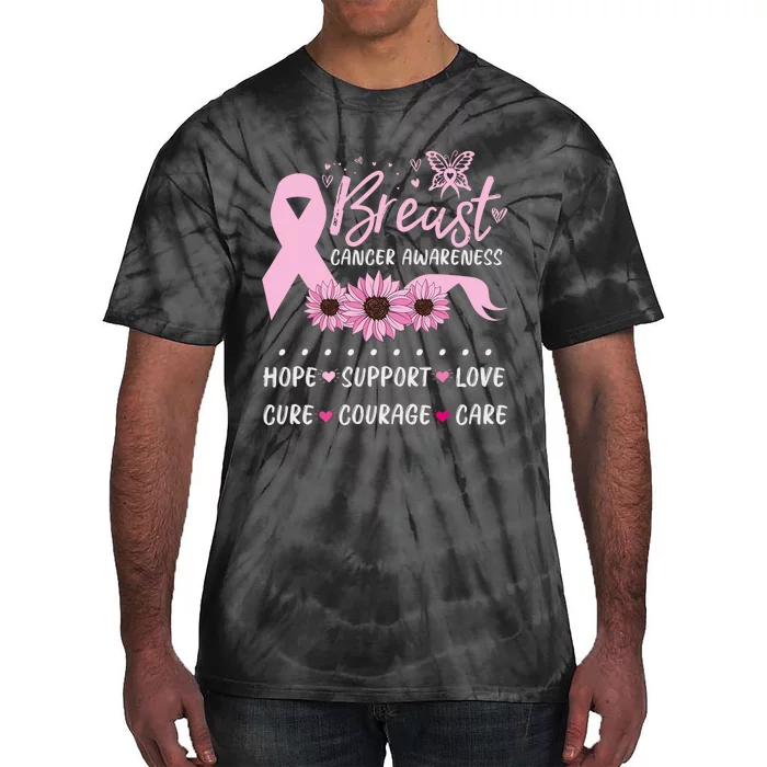 Breast Cancer Support Pink Ribbon Breast Cancer Awareness Tie-Dye T-Shirt