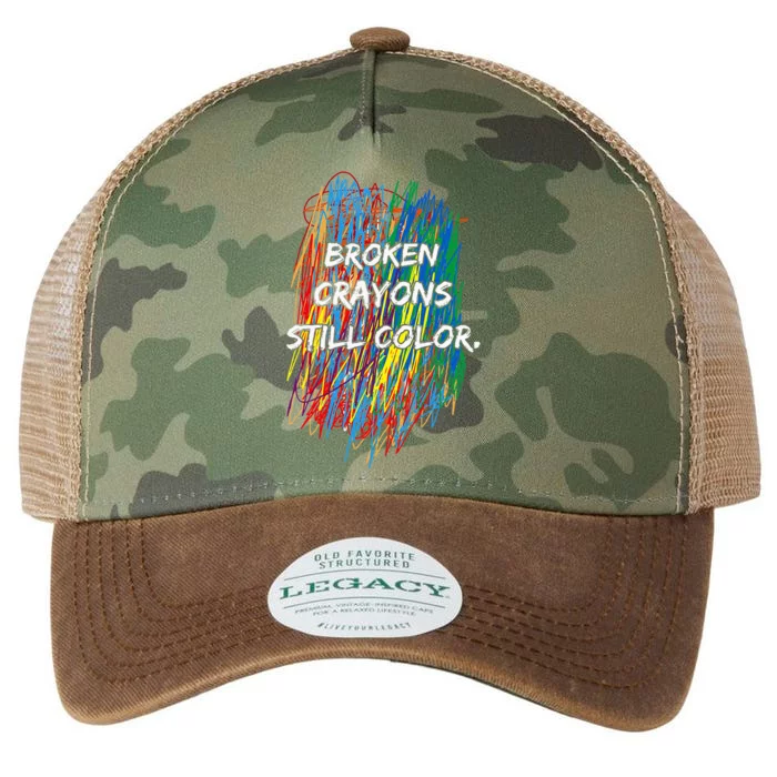 Broken Crayons Still Color Mental Health Awareness Supporter Legacy Tie Dye Trucker Hat