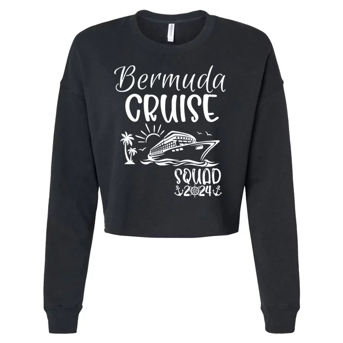 Bermuda Cruise Squad 2024 Bermuda Holiday Family Matching Cropped Pullover Crew