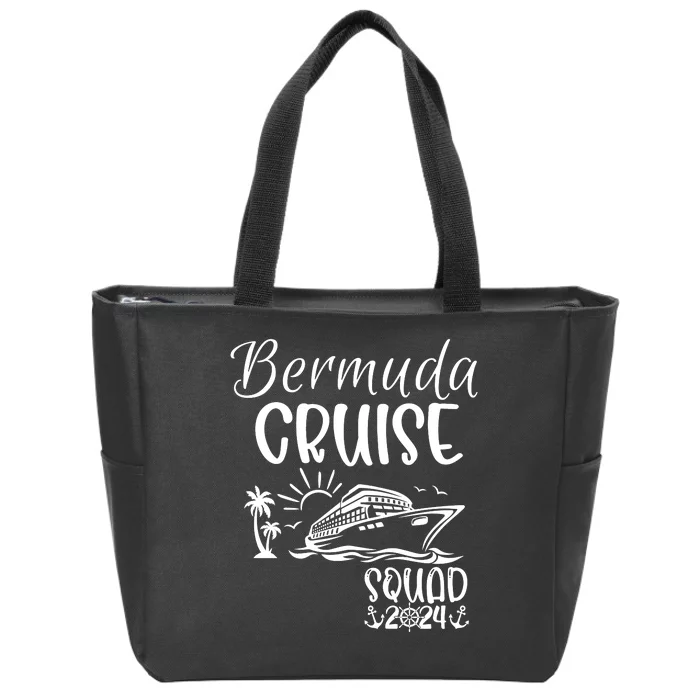 Bermuda Cruise Squad 2024 Bermuda Holiday Family Matching Zip Tote Bag