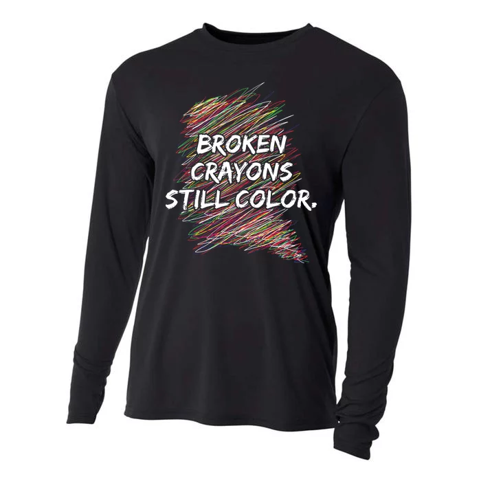 Broken Crayons Still Color Mental Health Awareness Cooling Performance Long Sleeve Crew