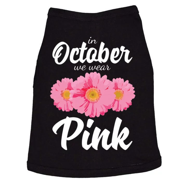 Breast Cancer Shirts Women Daisy In October We Wear Pink Doggie Tank