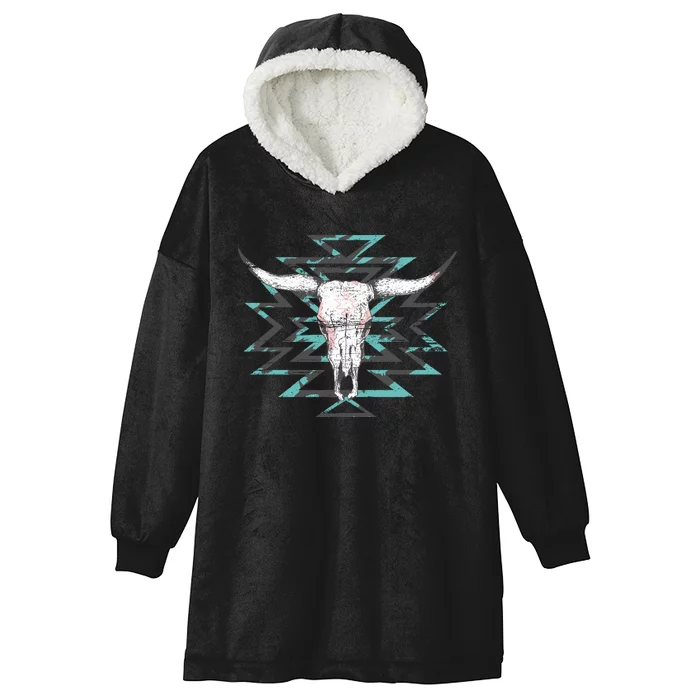 Boho Cow Skull Hooded Wearable Blanket