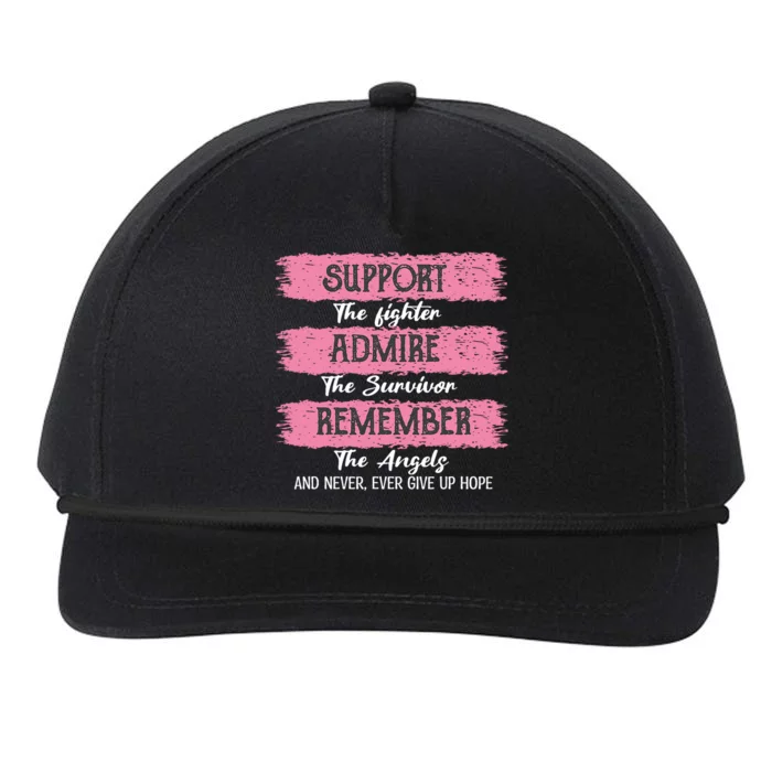 Breast Cancer Support Admire Honor Breast Cancer Awareness Snapback Five-Panel Rope Hat