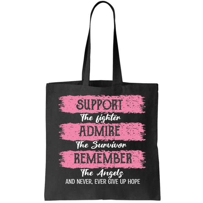 Breast Cancer Support Admire Honor Breast Cancer Awareness Tote Bag