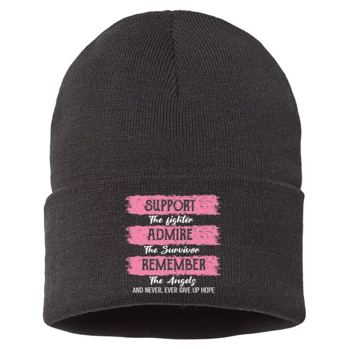 Breast Cancer Support Admire Honor Breast Cancer Awareness Sustainable Knit Beanie