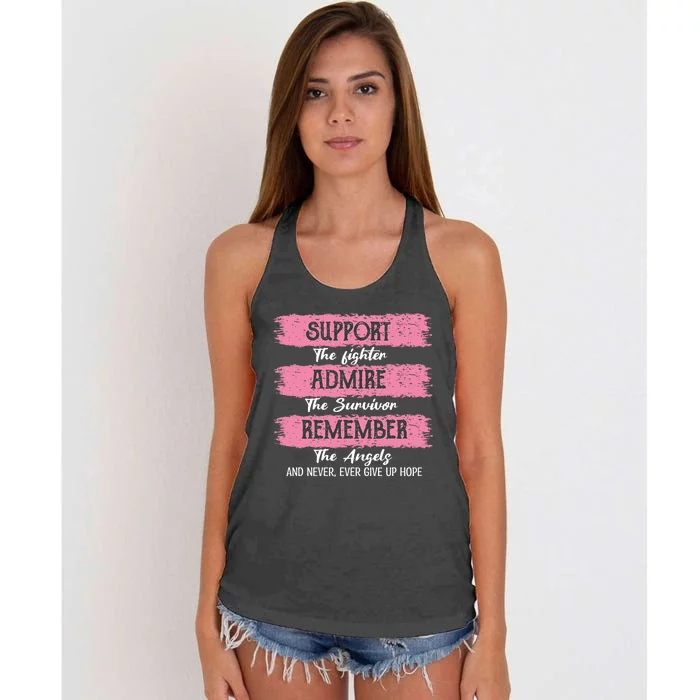 Breast Cancer Support Admire Honor Breast Cancer Awareness Women's Knotted Racerback Tank