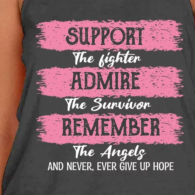 Breast Cancer Support Admire Honor Breast Cancer Awareness Women's Knotted Racerback Tank