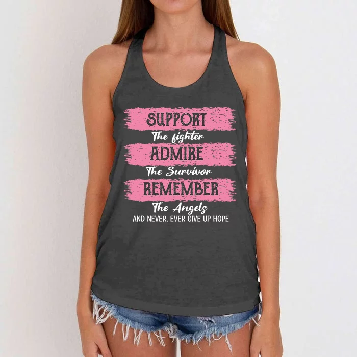 Breast Cancer Support Admire Honor Breast Cancer Awareness Women's Knotted Racerback Tank